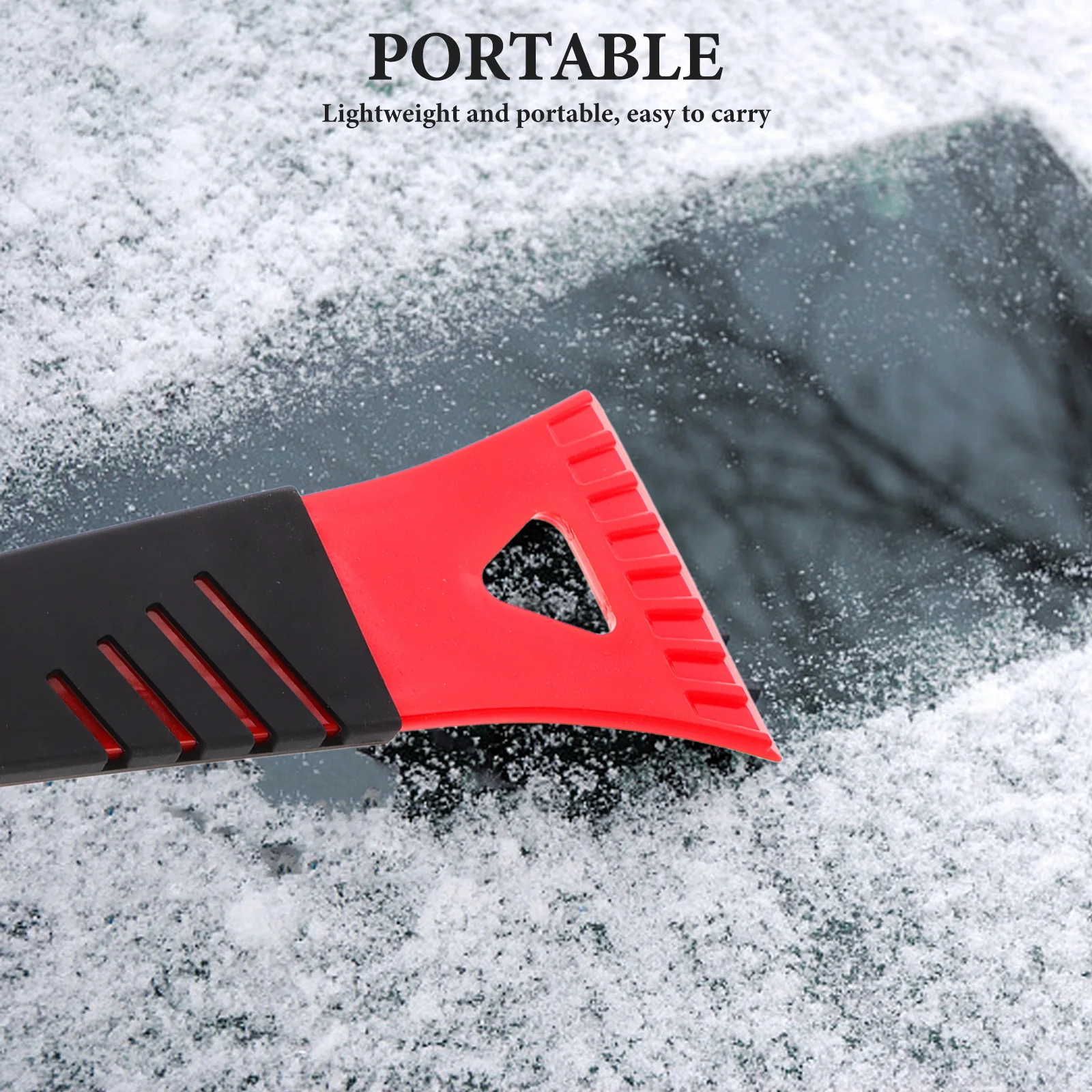 قطعتان من مكشطة الثلج البلاستيكية الصغيرة المدمجة وخفيفة الوزن للزجاج الأمامي للسيارة أداة إزالة الثلوج لإكسسوارات الشتاء وتنظيف المطبخ