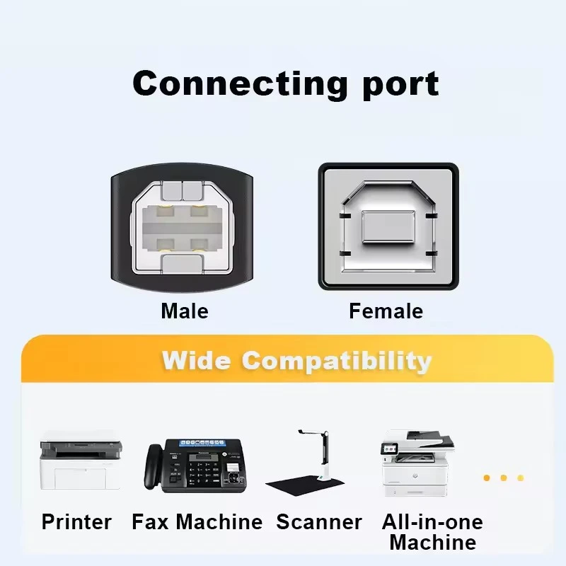 USB C타입 - USB B타입 2.0 케이블 (신형 맥북 프로, HP, 캐논, 브라더, 엡손, 델, 삼성 프린터용)