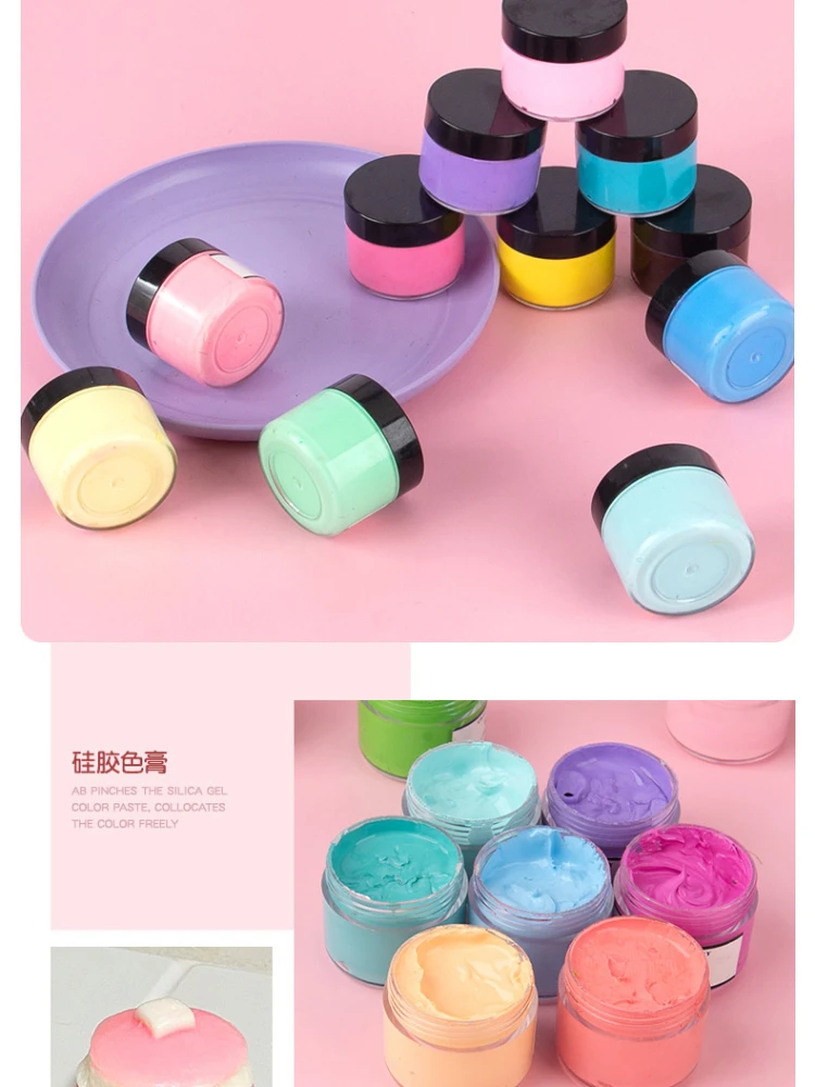 30g Liquid Silicone Color Paste Oily Dye Cream Macaron Pigment AB Silicone Coloring Pigment DIY Model Craft Toy Pinch Silicone