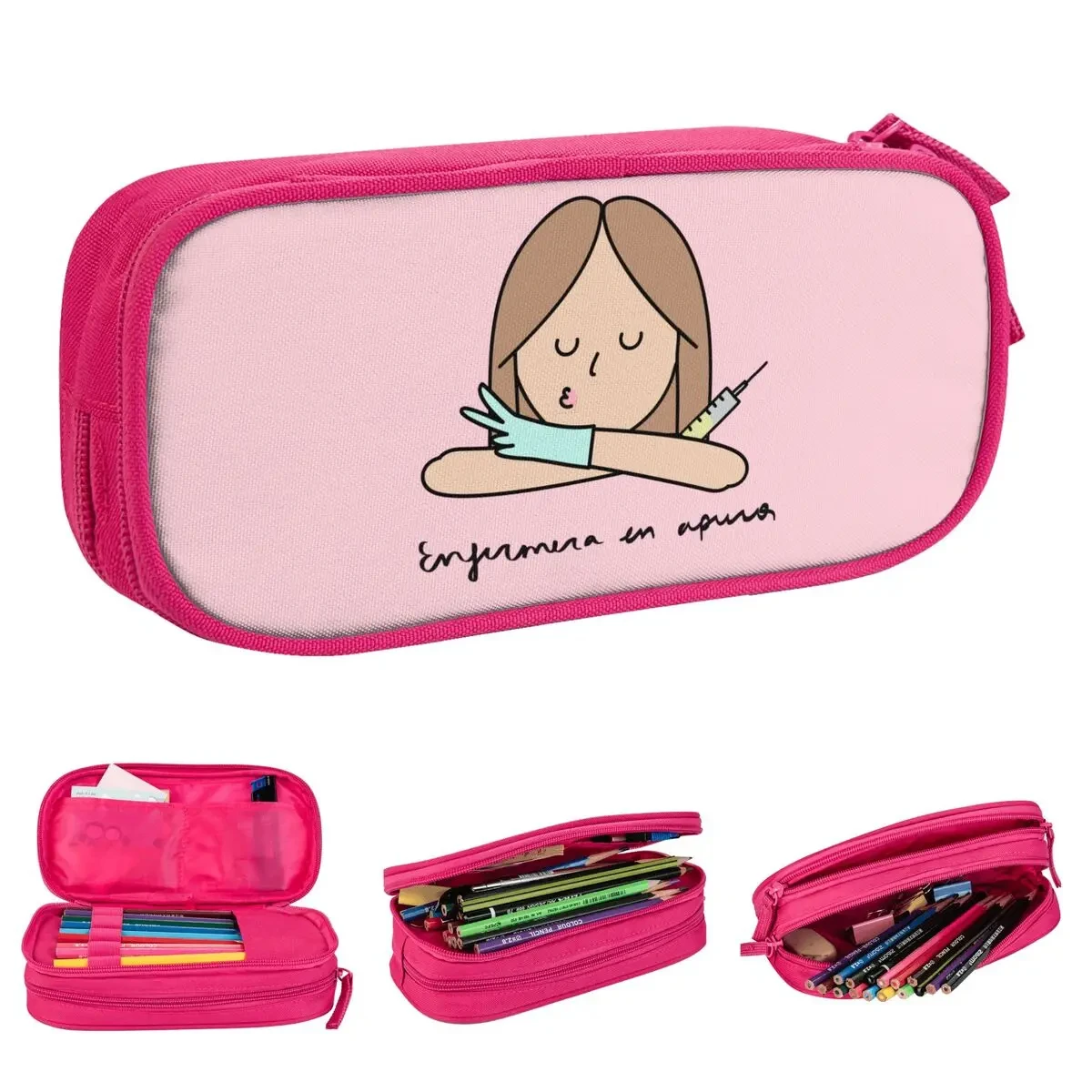 

Fun Doctor Nurse Medical Pencil Case Enfermera En Apuros Pencil Pouch Pen Holder Large Storage Bags Cosmetic Stationery