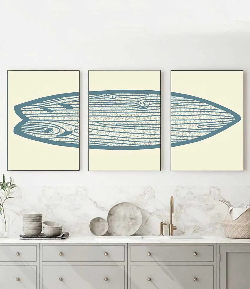 Ретро Бохо Доска Для Серфинга Пляжное Искусство Море и Серфинг Плакат Холст Картины Прибрежные Настенные Печатные Картины Для Гостиной Домашний Декор