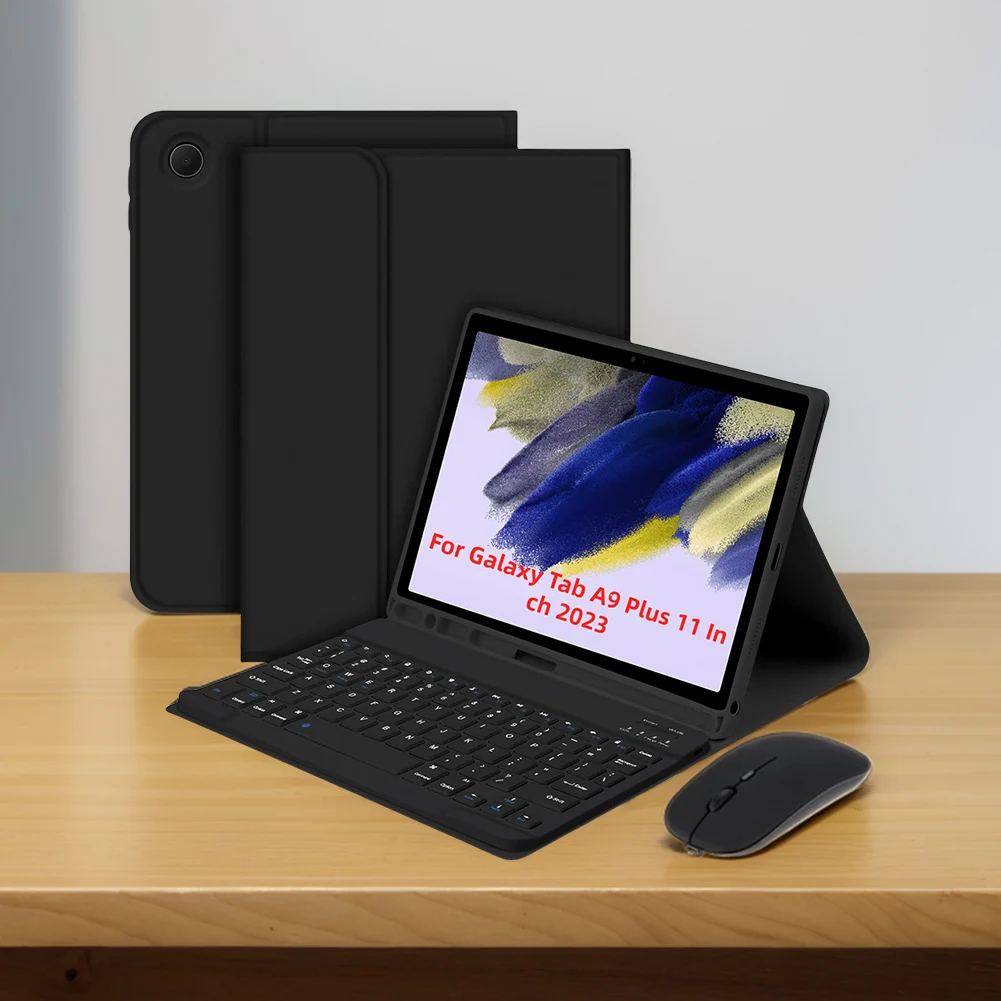 Imagem -02 - Capa para Samsung Galaxy Tab a9 Mais com Teclado Compatível com Bluetooth Tampa Suspensão Automática Despertar Teclado Mágico Porta-lápis 11