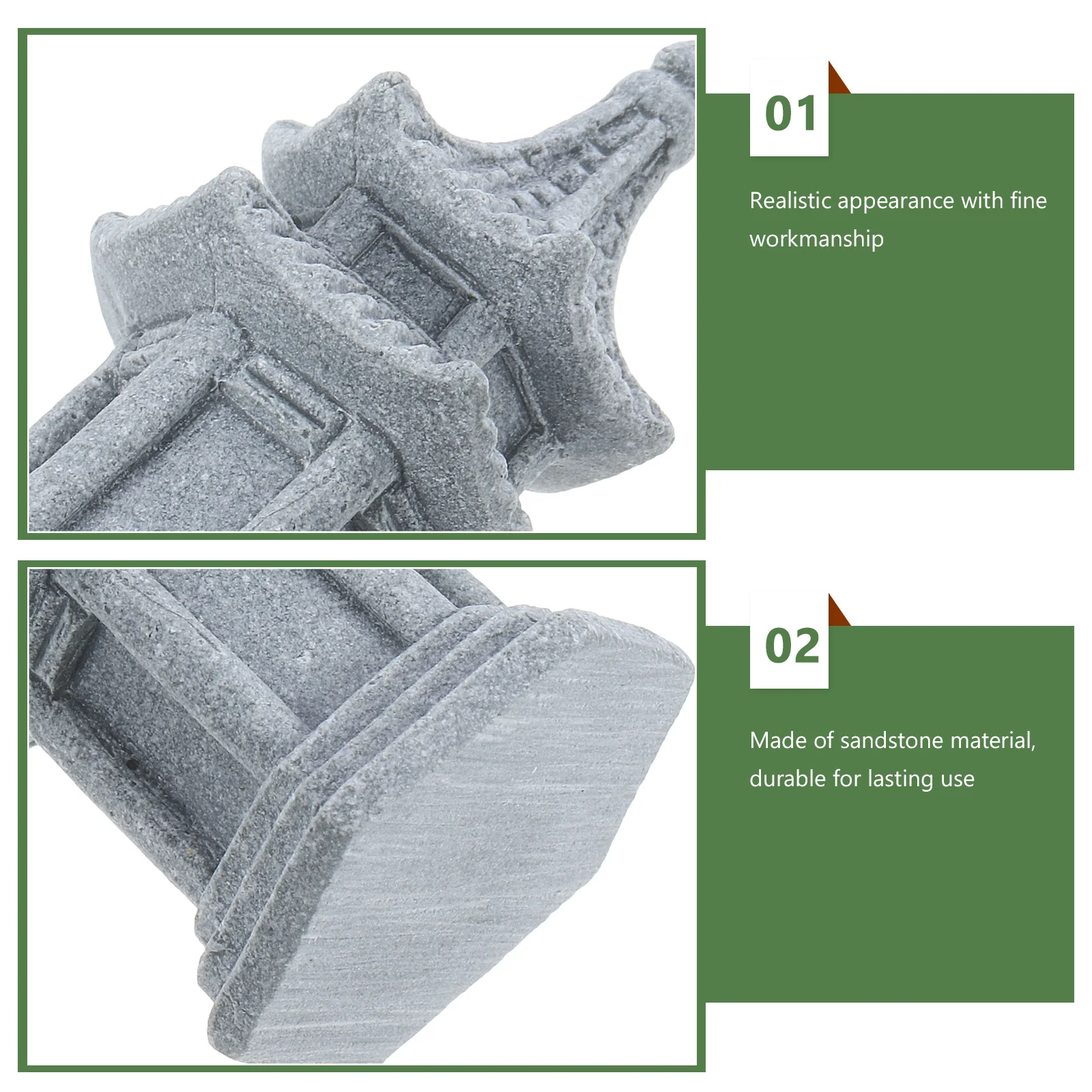 

Garden Pagoda Decor Miniature Pavilion Ornament Bonsai Adorn Micro Landscape DIY Sandstone Long Lasting Fun Atmosphere