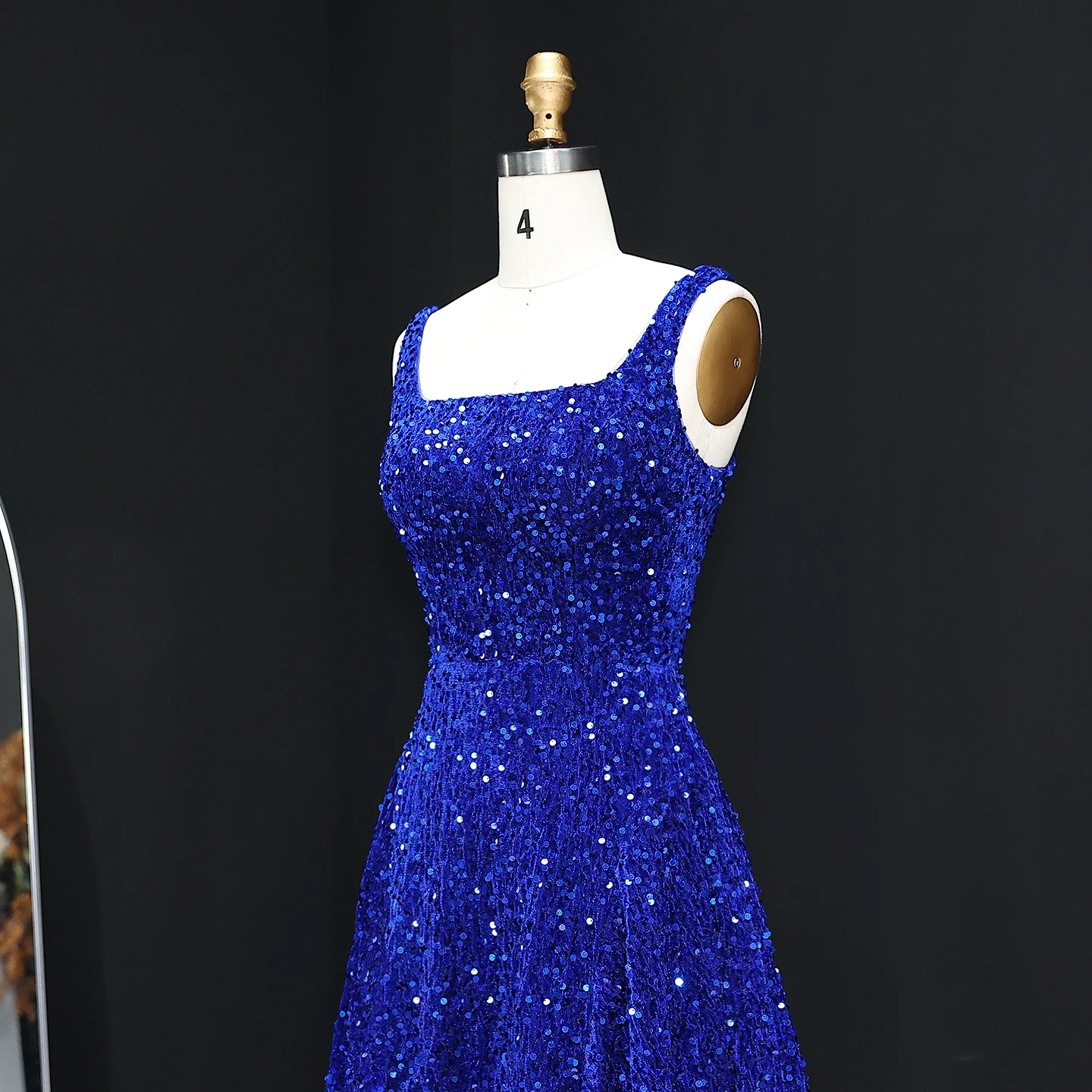 Sharon Said elegante azul real lentejuelas Spaghetti Strap vestido de fiesta corto vestidos de fiesta de noche SH250 personalizado