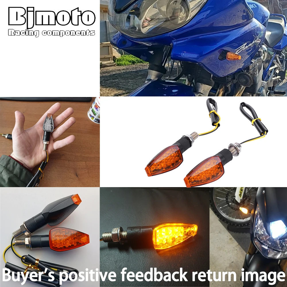 2PCS Motorcycle LED Turn Signal Light Emark Motorcross Short Indicator Blinker Side Lights For Yamaha Kawasaki Honda Suzuki