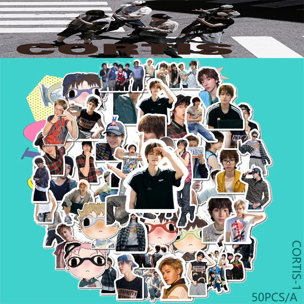 55 قطعة/المجموعة KPOP CORTIS HD الطباعة ملصق غير تكرار PVC ملصق SEONGHYEON KEONHO JAMES JUHOON MARTIN حساب اليد المشجعين هدية