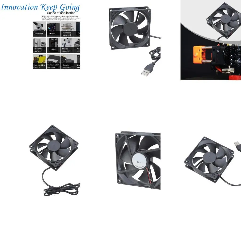 E65C 5V 92MM USB Cooling Fan for Router Modem Receiver Extractor Fan Pipe Duct
