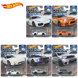 Oryginalny Hot Wheels Premium samochód szybki i wściekły Diecast 1/64 pojazdy Nissan Skyline GTR Porsche Cayman zabawki dla chłopców dla dzieci