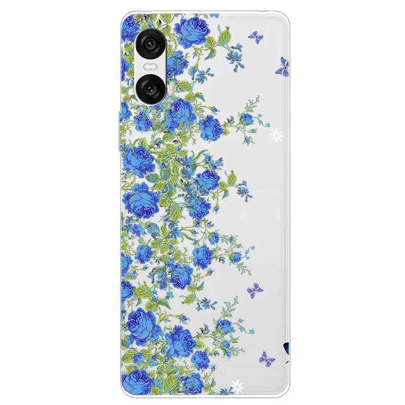 For Sony Xperia 10 VI Cases Xperia 1 VI 1 5 10 V VI Flower Clear TPU Soft Silicone Transparent Back Cases for Sony Xperia 1 VI