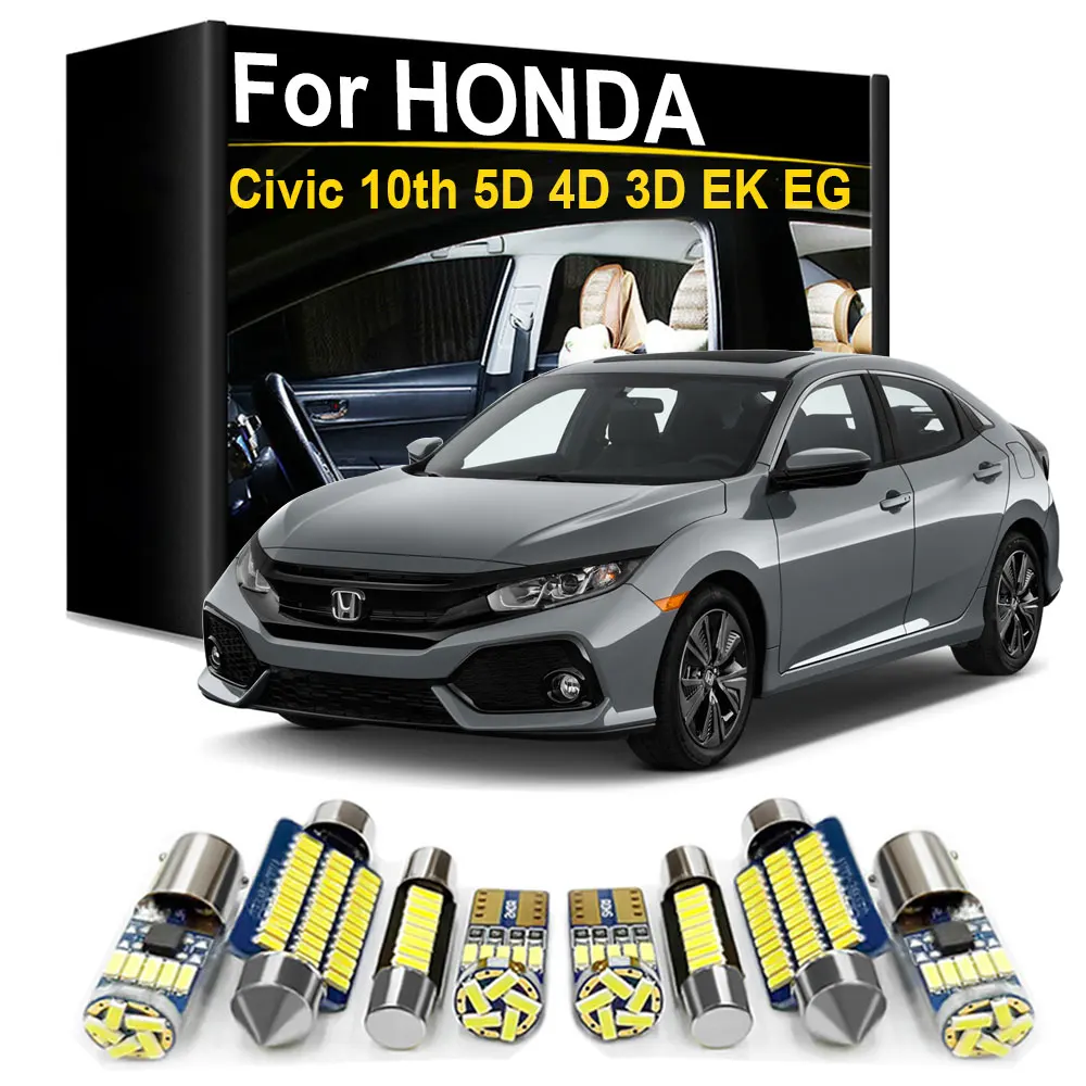 

Interior LED Light Kit Canbus For Honda Civic 10th Gen 5D 4D 3D EK EG 1992- 2010 2012 2013 2014 2015 2016 2017 2018 2019 2020