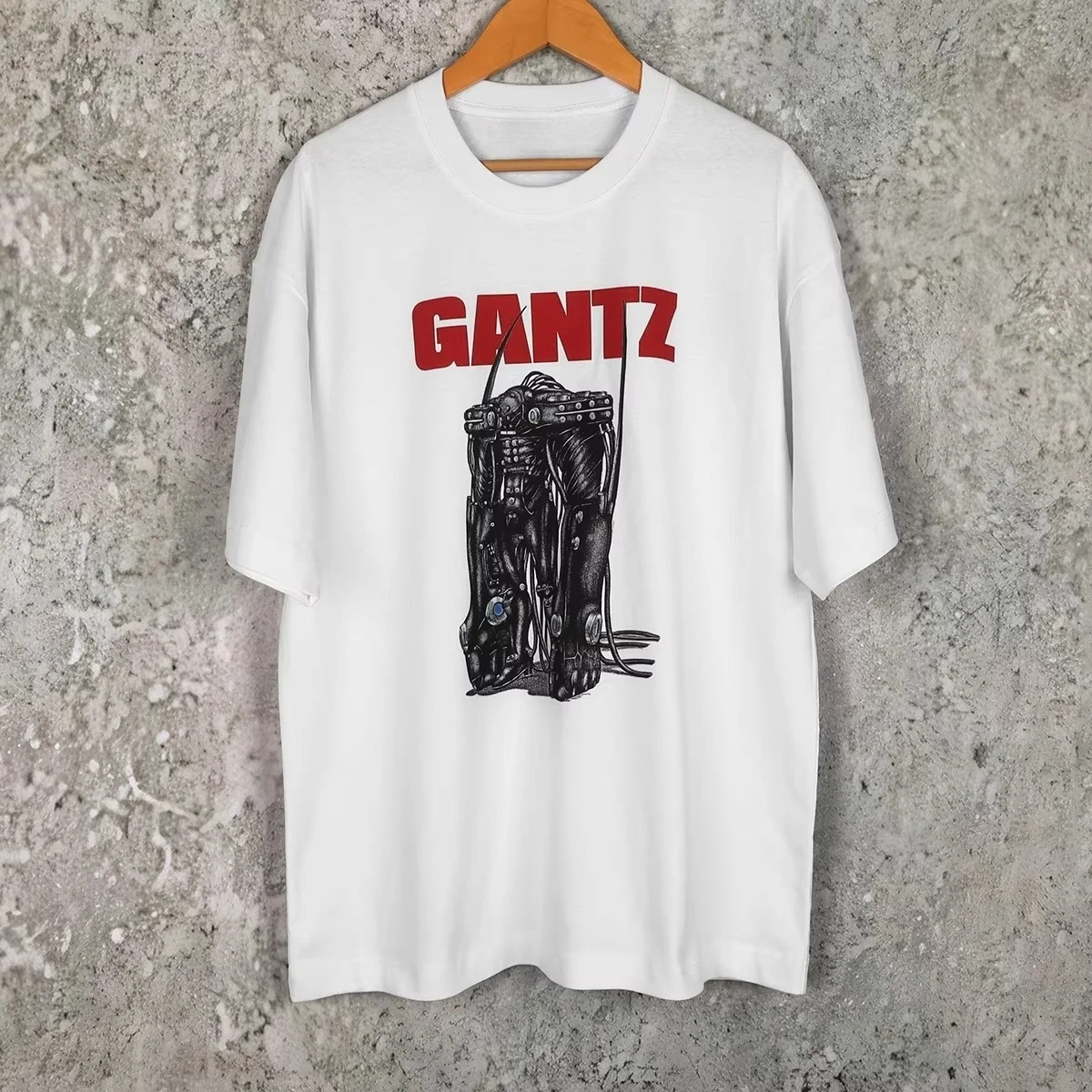 Men GANTZ Anime Manga Graphic T Shirt Vintage Loose Oversized Short Sleeve Tee Streetwear Unisex Retro Sci-fi Print Casual Tops
