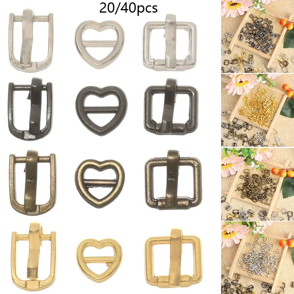 20/40pcs 4 Colors Mini Ultra-small Girls Toys Doll Bags Accessories Diy Dolls Buckles Tri-glide Buckle Belt Buttons