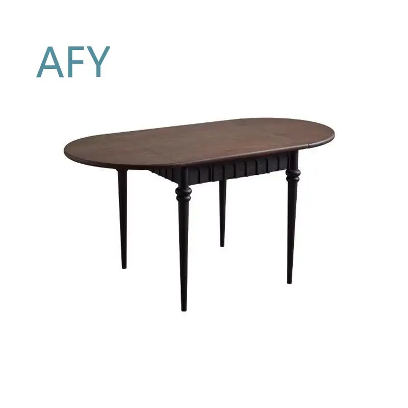 French American Retro Solid Wood Folding Dining Table for Small Apartment for Square Round Dual Purpose for Compact Space for