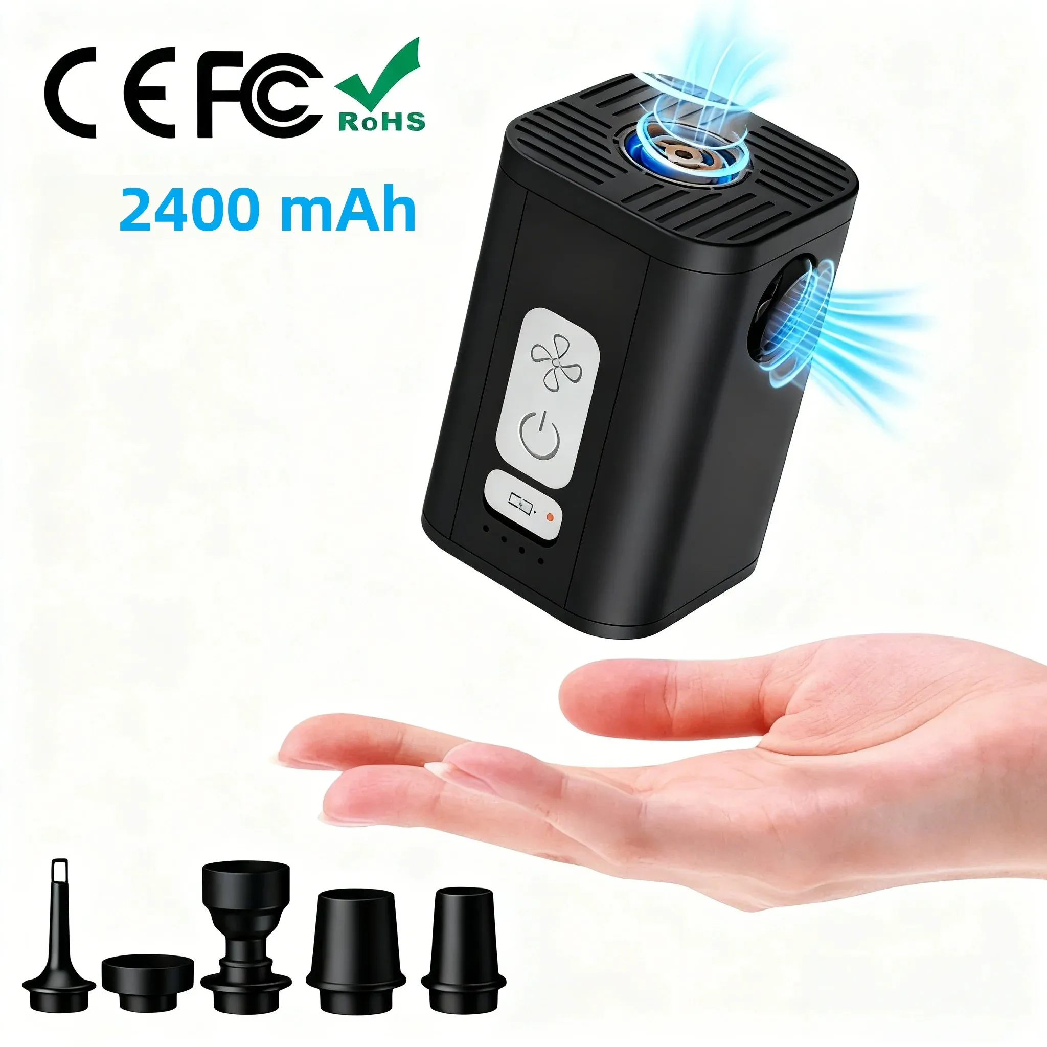 Pompe à air électrique, gonflage rapide 2400 mAh pour matelas pneumatique, pompe à vide pour sacs de rangement, portable pour le camping en plein air