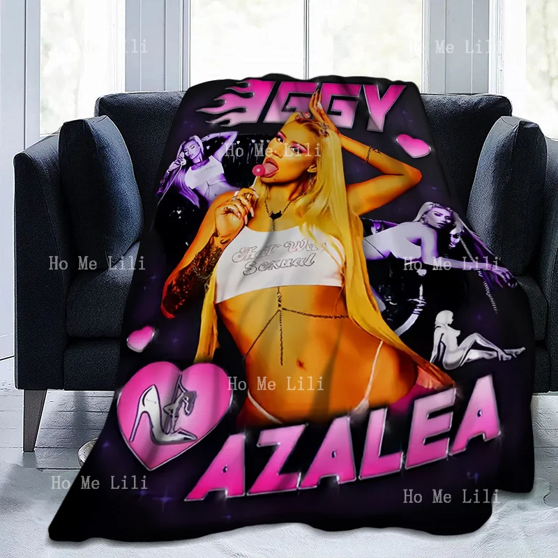 Manta de franela de rapero Iggy Azalea, uso para todas las estaciones, felpa acogedora y ligera
