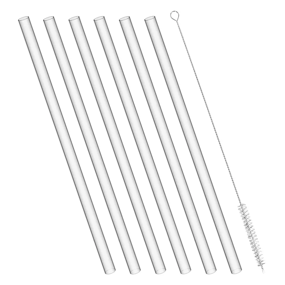 

1Set Silicone Reusable Straw Set Pe Material Tumbler Bar Party Drinking Straws with Cleaning Brush Easy to Clean