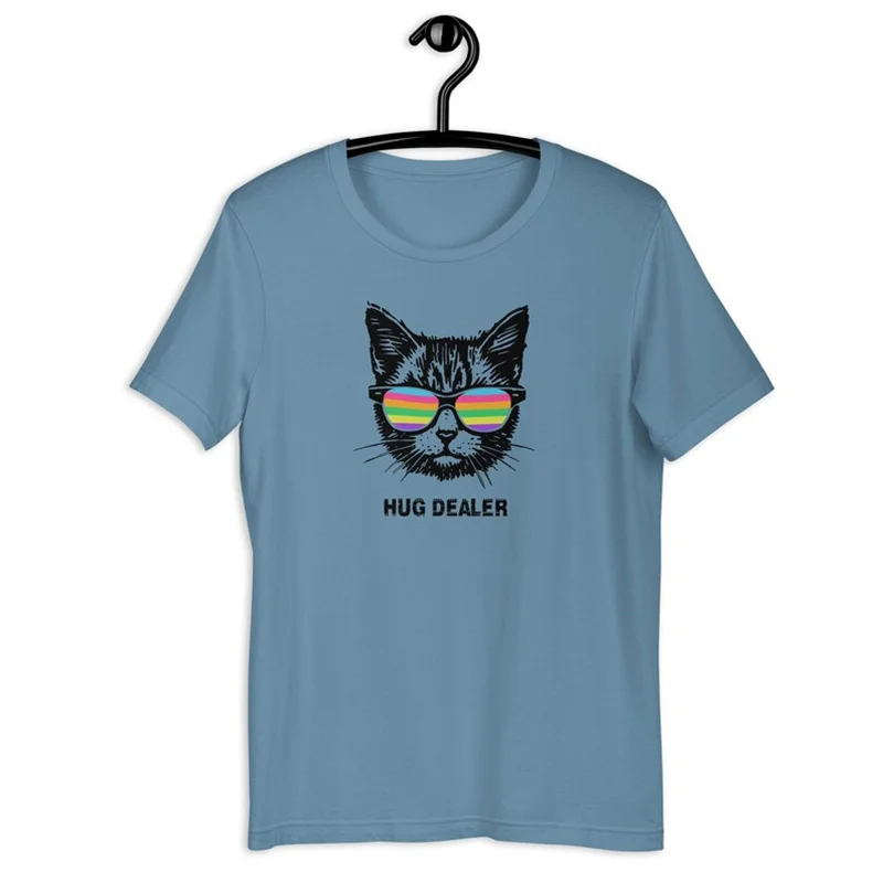 Humour Love Hug Dealer Print T-shirt Unisex Cute Cool Cute Graphic Round Neck Loose T Shirts Daily Casual Basic Short Sleeve Tee