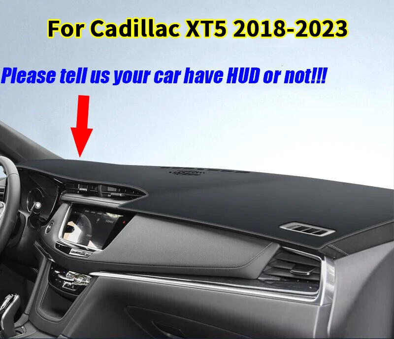 

Black Leather Dashboard Cover Dash Protector Pad Mat For Cadillac XT5 2018-2023