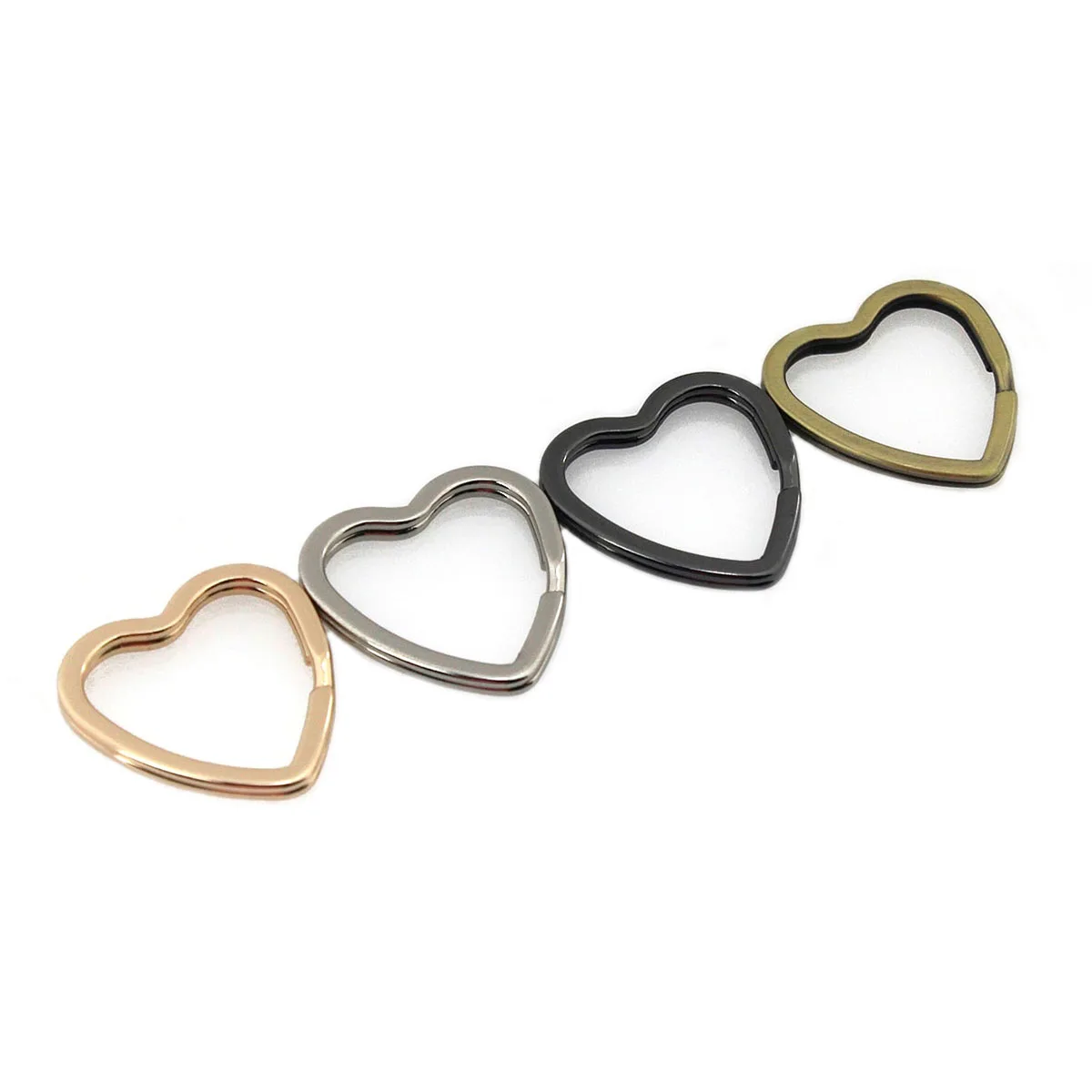 5pcs Metal New Style Heart Shape Split Rings Double Loop Keyring Fashion Keychain Keys Holder DIY Leather Craft Hardware