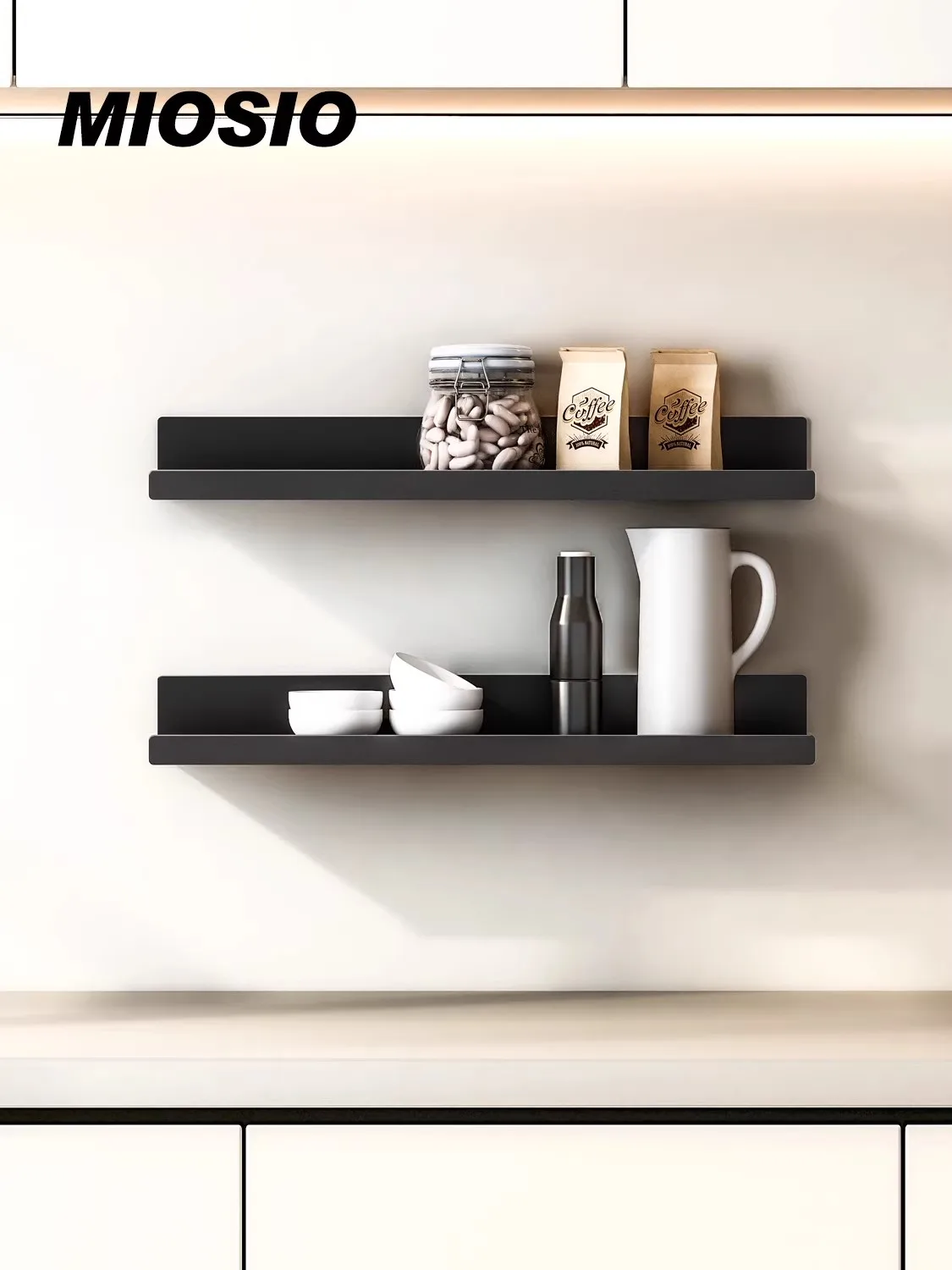 Household Use Kitchen Wall mounted Type Multi Functional Storage Rack Simplicity Space Condiment Water Cup Item Placement Rack