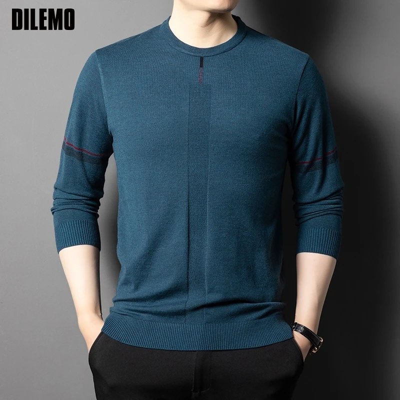 Top Quality Premium Knit Men Pullover Sweater Jumper Textured Detailing Lightweight Breathable Round Neck Design