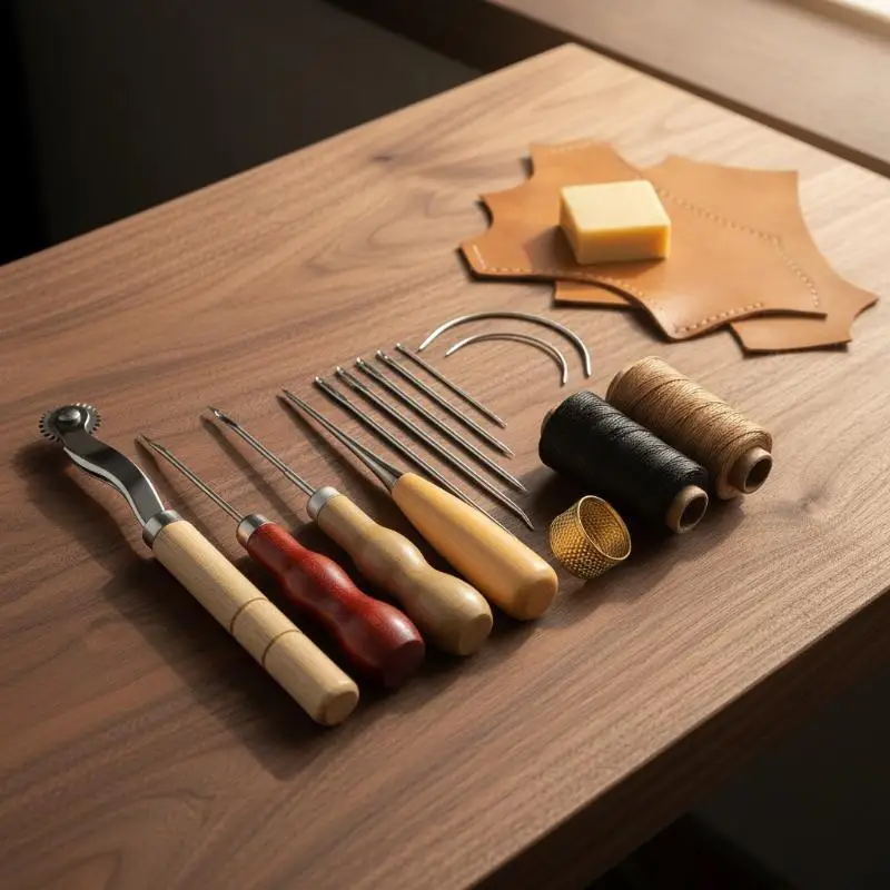 Leather Sewing Tools Kit Wear Resistant DIY Leather Craft Hand Stitching Set for Shoe Bag Repair Work