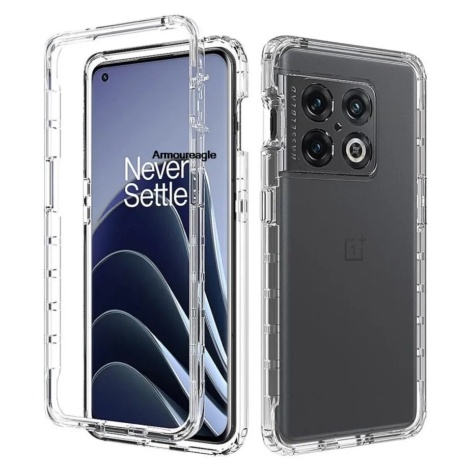 clear case for oneplus 10 pro 5g silicone phone back bag pc bumper 360 full hard protect cover for 1+10 pro black protector