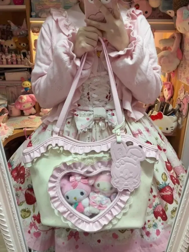 

Оригинальные дизайнерские сумки-тоут для женщин: милая сумка в форме сердца, маленькая сумка с точками, вместительная сумка через плечо из искусственной кожи.