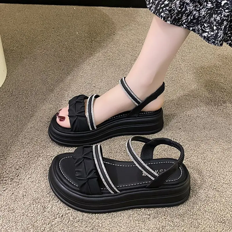 

Open Toe Platform Roman Style Sandals for Women 2025 Trending Luxury Asian Size High Quality Daily Original Woman Shoes Sales