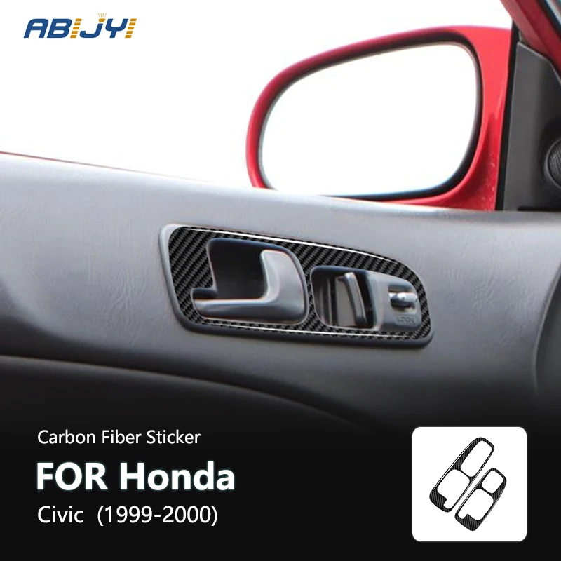 

For Honda Civic 1999 2000 Carbon Fiber Interior Car Door Switch Panel Decoration Sticker Decal Car Accessories
