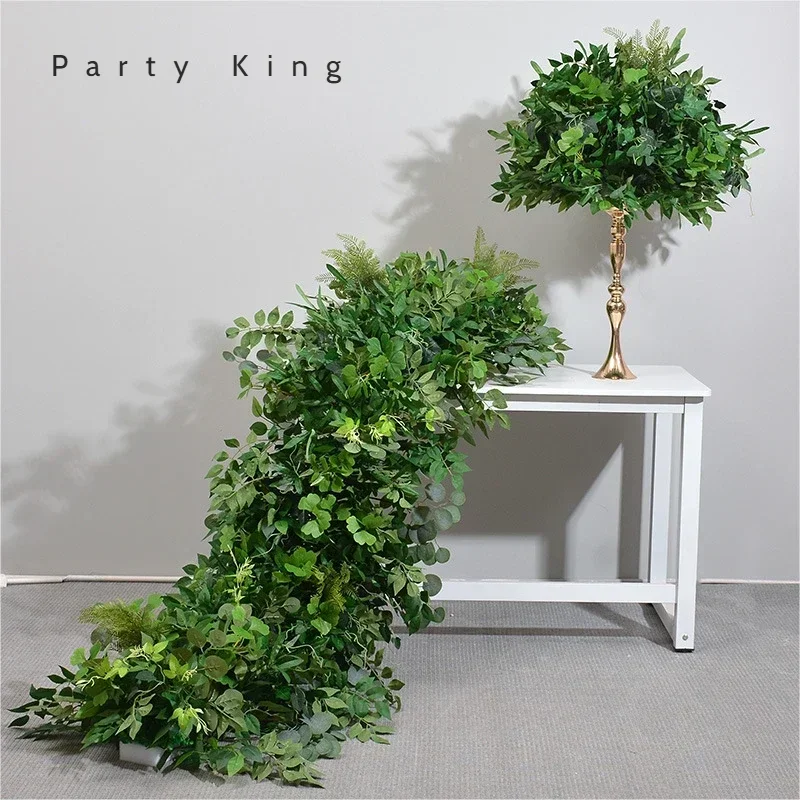 Green Plants Outdoor Runners Wedding Decoration, Artificial Plants Ball Road Leaders Decoration Fake Plants Garden Decoration