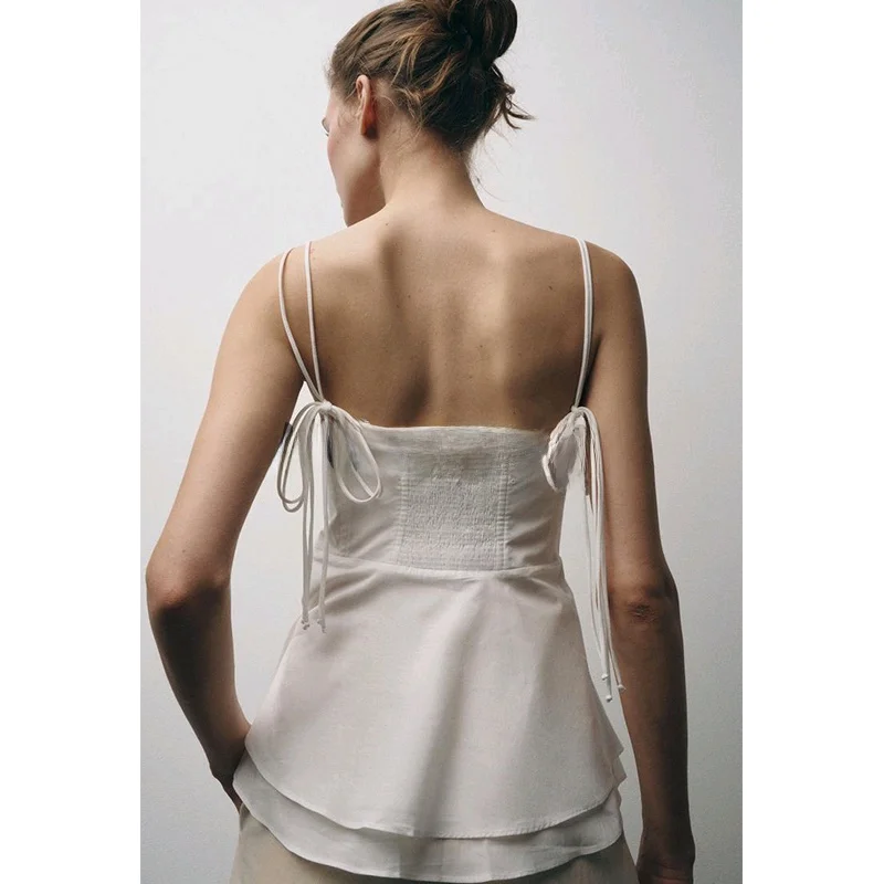 春の新作 レディース シンプルスタイル 多用途 マルチカラー タイトフィット チューブトップ シャツ 2470290 通勤スタイル バックレス ポリエステル繊維