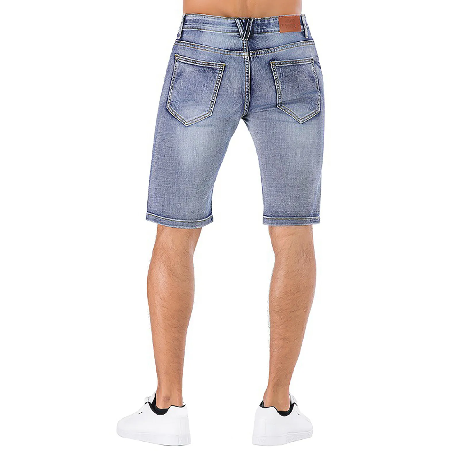 Calça jeans curta stretch slim fit masculina, shorts jeans elásticos, roupas de marca masculina, moda casual de alta qualidade, verão, nova