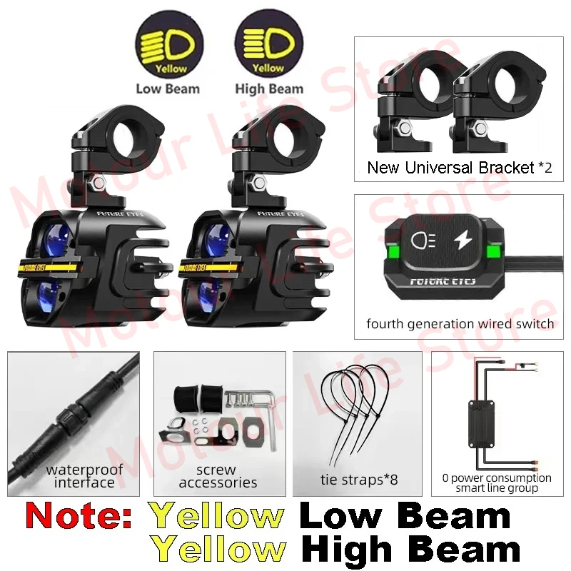 TOEKOMSTIGE OGEN X80 LED Spotlight Motorfiets Extra Spotlight Hoorn Flash Led Lamp Bedrade Backlight Schakelaar Door Running Lights