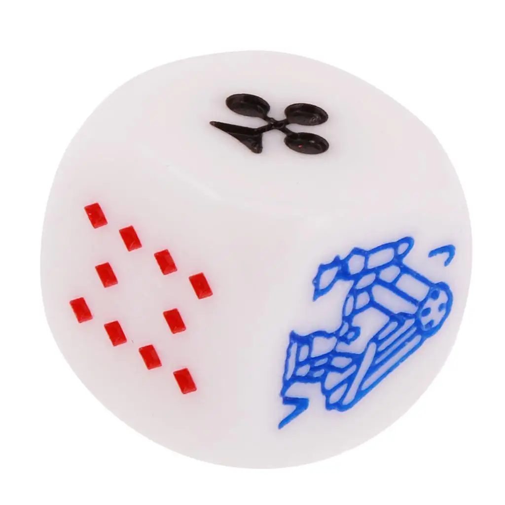 

Large 16mm Poker Dices Acrylic Six Sided Dice Set for Casino Night Cards Games and Board Activities