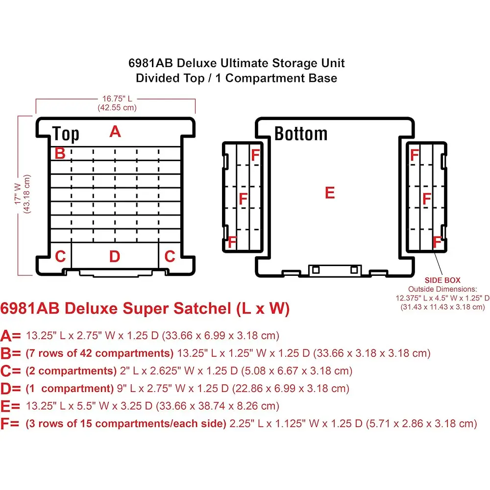 6981Ab Super Satchel Deluxe Divided Base, Large Portable Art & Craft Organizer With Drawers, [1] Plastic Storage Case, Clear