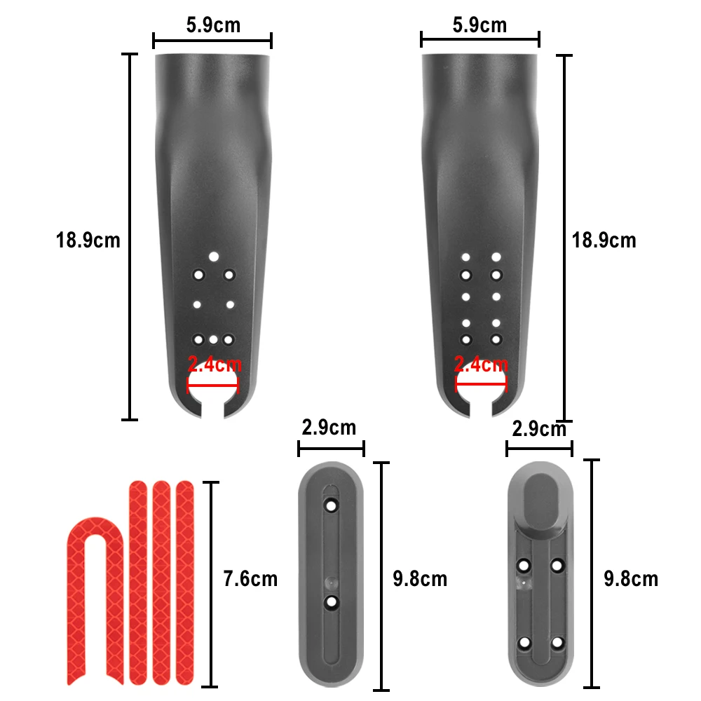 Für Xiaomi Mijia MI M365 1S Pro E-Scooter Reifen Splash Fender Sets Gabel Schutzhülle Radnabe kappe Reflektierende Schalen – Detail 13