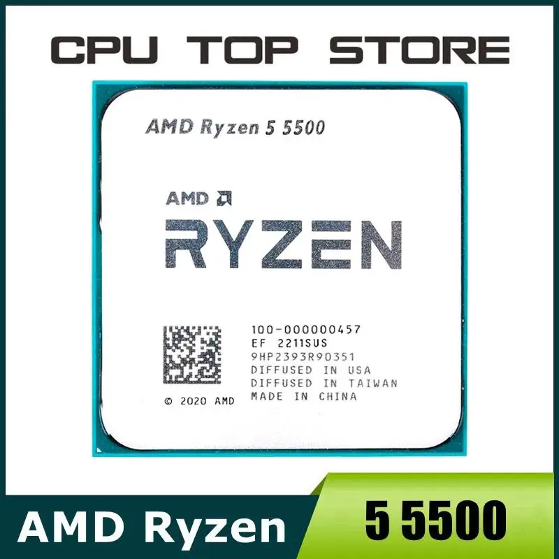 To AMD Ryzen 5 5500 R5 5500 3.6GHz 6-Core 12-Thread CPU Processor 7NM L3=16M 100-000000457 Socket AM4 No Fan