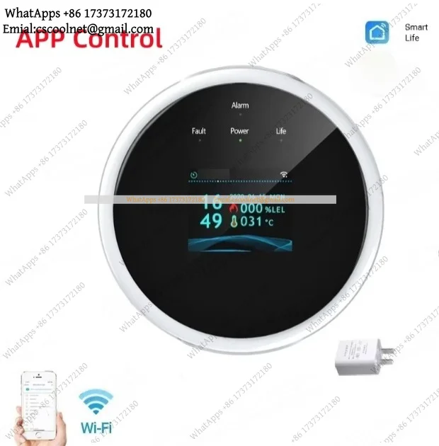 k3 Natural Gas Leak Detector WiFi APP Control Smart Combustible Gas Alarm LED Digital High Sensitivity Home Kitchen Safety