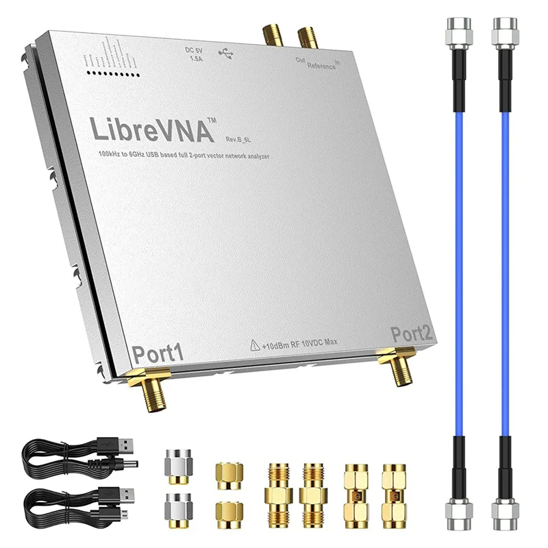 

LibreVNA 2.0 100KHz-6GHz Network Analyzer,USB Based Full 2-Port with External Reference Input/Output,6-Layer PCB Measure