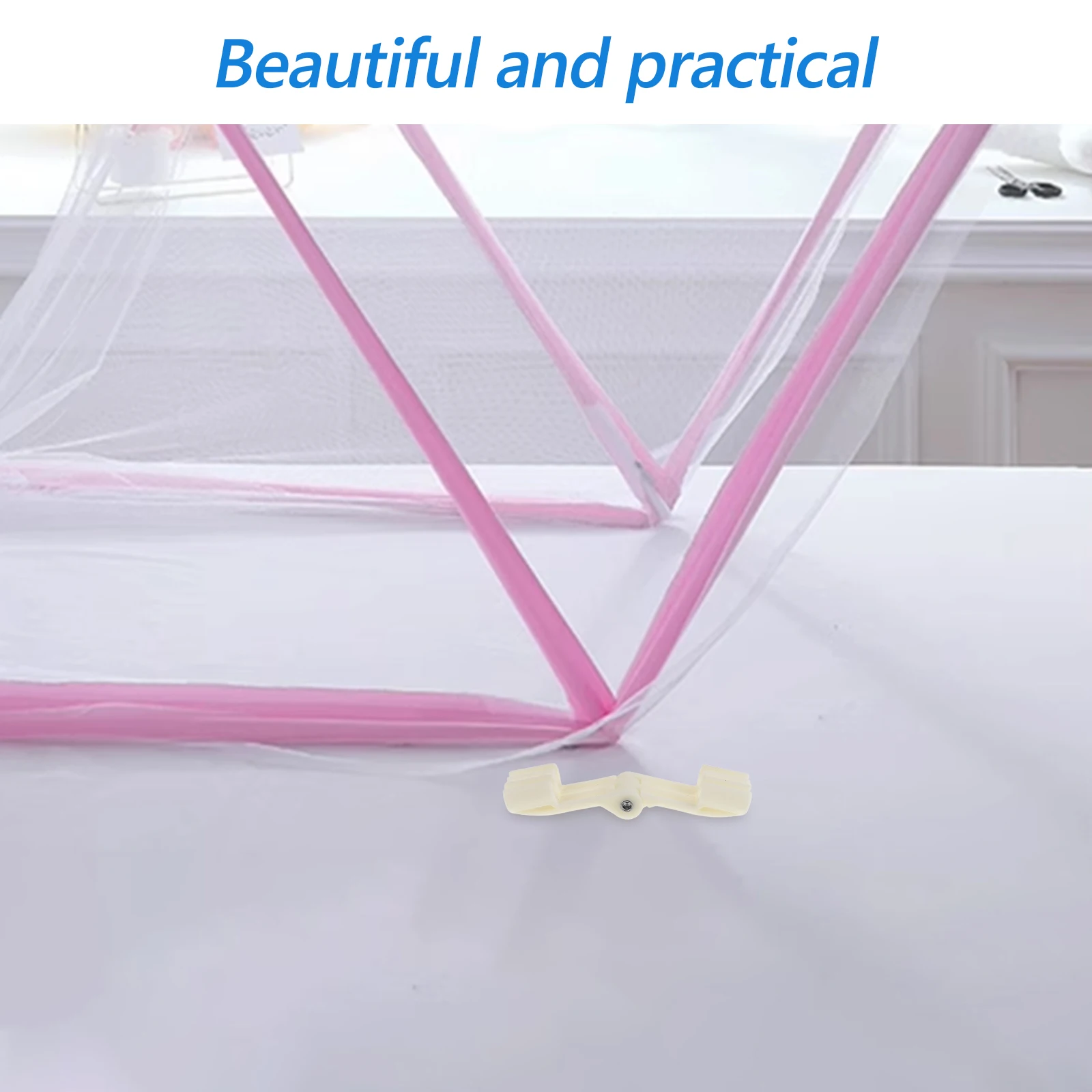 

Mosquito Net Holder Canopy Foldable Stable Secure Easy Use Design Sunshade Compass Tail Clips Balcony Netting Clamp Door