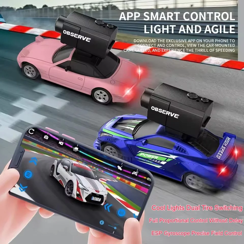 

Smart APP Control MINI Electric WIFI FPV RC Car 2.4G 4WD HD Camera ESP Gyroscope LED Lighting Drift Racing Remote Control Car