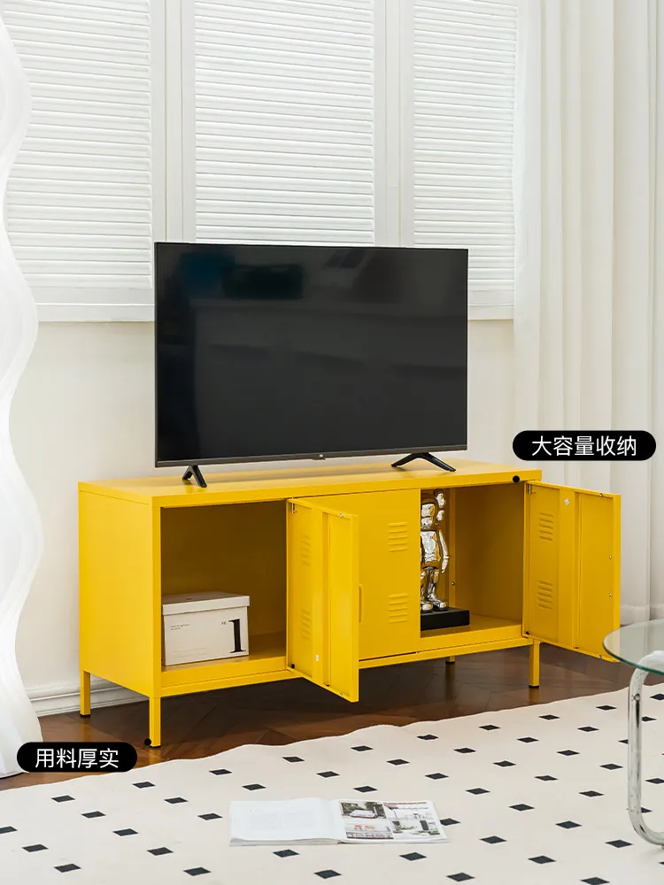 Cream Style Iron Buffet Cabinet, Viral Minimalist TV Stand for Bedroom, Nordic Small Storage Cabinet for Home