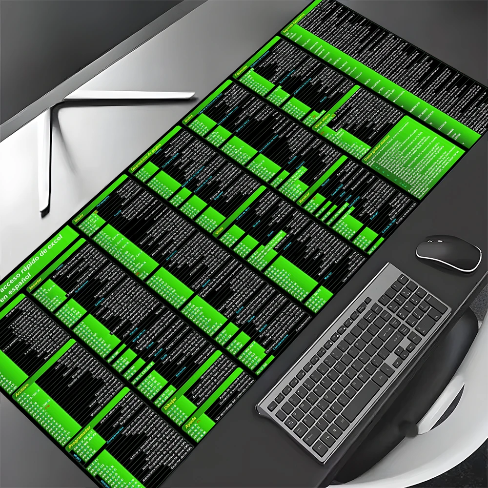 Langue espagnole Excel grand tapis de souris de bureau en caoutchouc anti-dérapant tapis de bureau accessoires de bureaux expansion tapis de souris ordinateur portable tapis de bureau