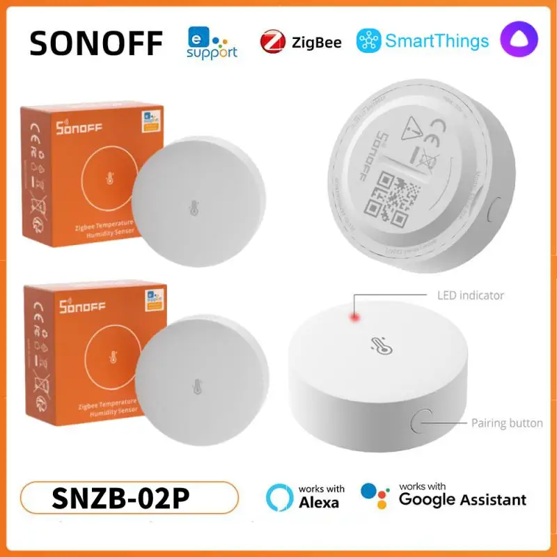 SONOFF SNZB-02P Zigbee สมาร์ทอุณหภูมิและความชื้นเซนเซอร์เครื่องวัดอุณหภูมิเครื่องตรวจจับผ่าน Ewelink Alice Alexa Google Home Assistant