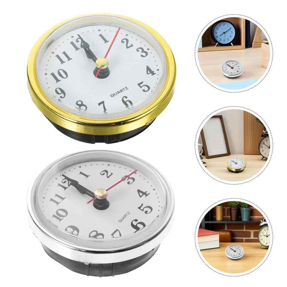 4Pcs Round Inlaid Clock Head 65Mm Quartz Movement Silent Operation DIY Clock Insert Replacement for Modern Traditional Home