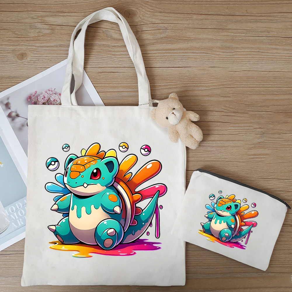 

НОВИНКА В наличии 3 шт./набор: холщовые сумки с персонажами аниме (Псайдак, Скуиртл, Слоупоук, Слоубро), аксессуары для косплея, подарочная сумка.