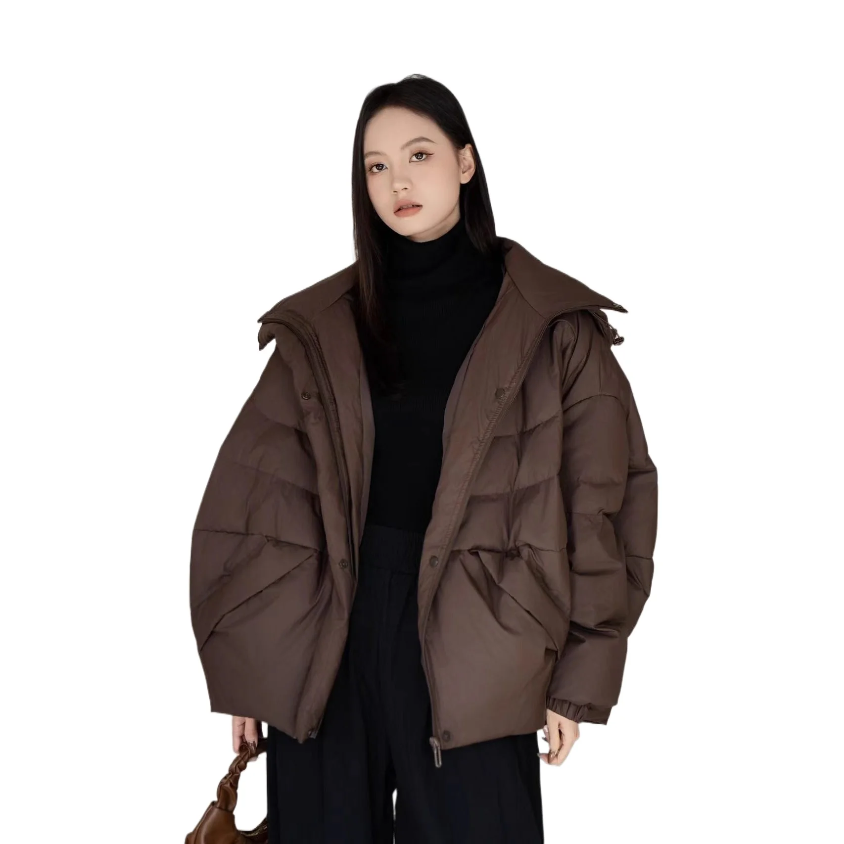 

2026 Winter New Women's Down Jacket Loose Hooded Windproof Casual Jacket