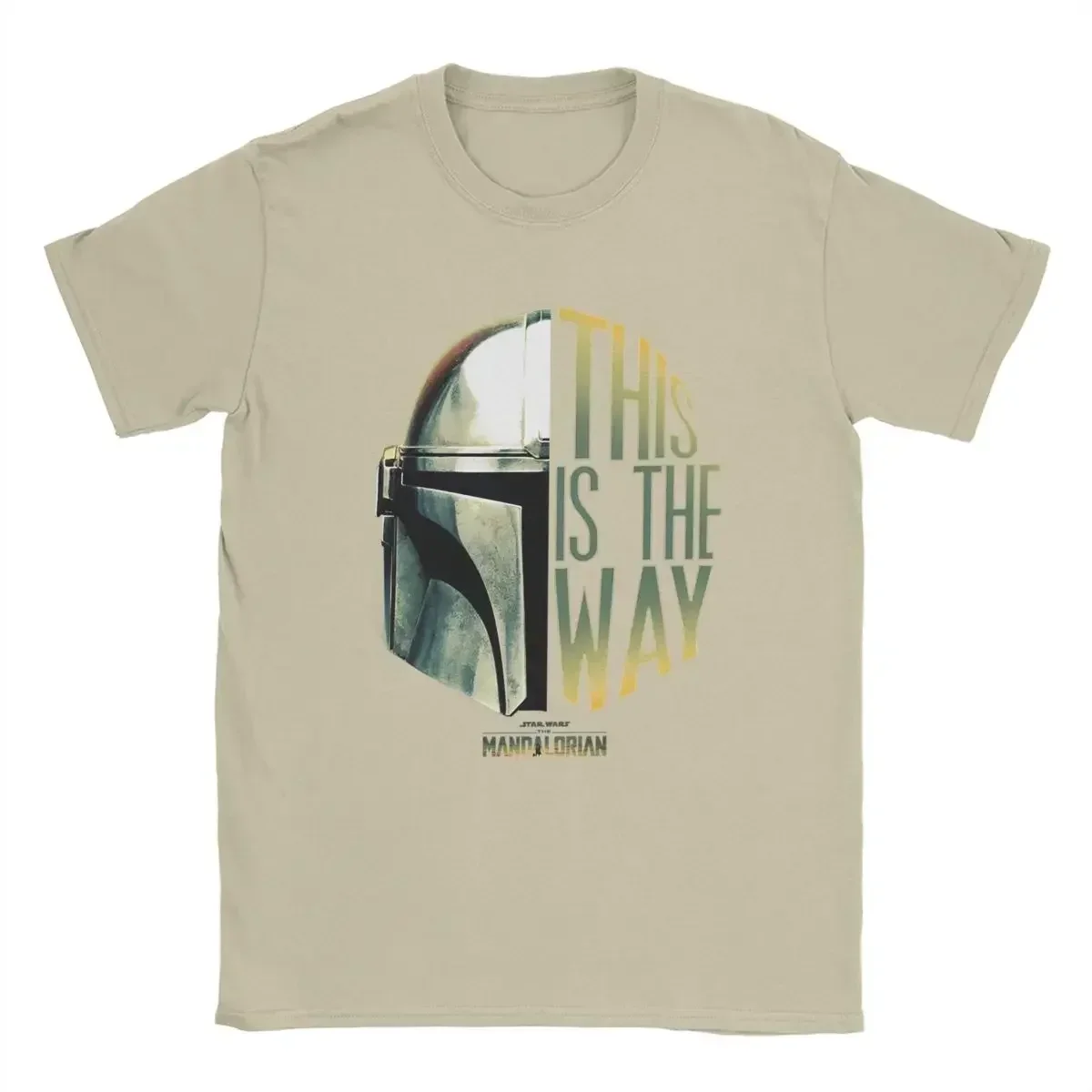 Camisetas con casco The Mandalorian This Is The Way para hombre, camiseta Vintage de gran tamaño, camiseta de Hip Hop, camisetas informales de algodón para mujer, otoño