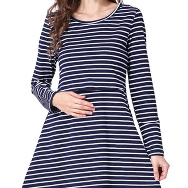  Multi Season Long Sleeve Nursing Tops for Pregnancy Soft Cotton Stretchy Material Shirt with Privacy Opening Comfort Fit - view 2